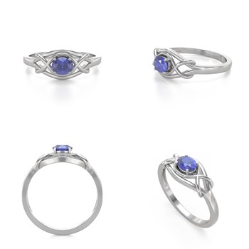 Bague ADEN Or 585 Blanc Tanzanite 1.870grs