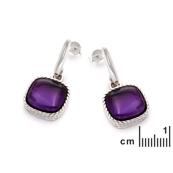 Boucles d'oreilles argent Amethyste naturelle