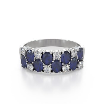 Bague ADEN Saphir et diamants sur Argent 925 2.524grs