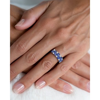 Bague ADEN Saphir et diamants sur Argent 925 2.524grs