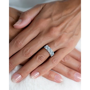 Bague ADEN Aigue-Marine et diamants sur Argent 925 2.524grs