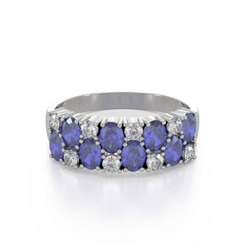 Bague ADEN Tanzanite et diamants sur Argent 925 2.524grs