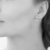 Boucles d'oreilles sous lobes infini oxyde de zirconium Plaqué or 750 3 microns 2 tons - vue V2