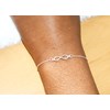 Bracelet chaîne fine délicate motif Infini argent 925 - vue V2