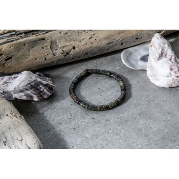 Bracelet Perles Heishi Jaspe Sang De Dragon