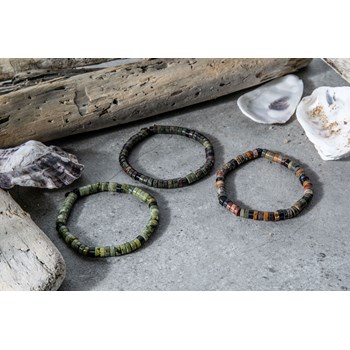 Bracelet Perles Heishi Jaspe Sang De Dragon