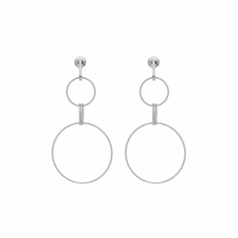 Boucles D'oreilles Argent Rhodié Diamanté Silvia