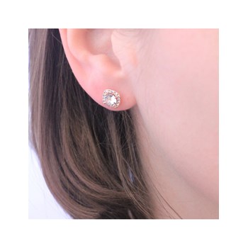 Boucles d'oreilles Cushy - Or Rosé et Cristal