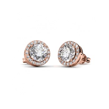 Sophia Earrings - Rose Gold and Crystal
