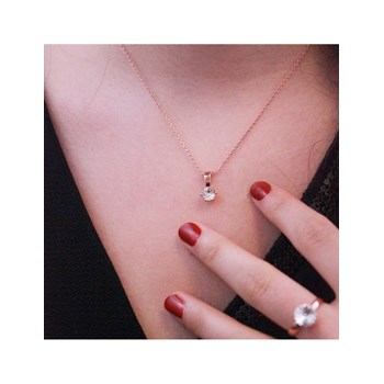 Birth Stone pendant - Rose gold and crystal