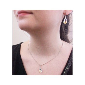 Raindrop pendant - Silver and shiny white