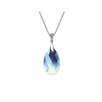 Raindrop pendant - Silver and shiny white