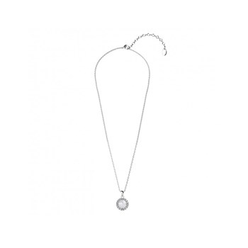 Circlet Pearl Pendant - Silver and Crystal