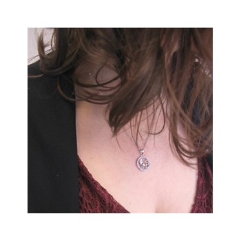 Lion Zodiac Pendant - Silver and Crystal