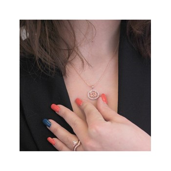 Cancer Zodiac Pendant - Rose Gold and Crystal