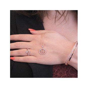 Cancer Zodiac Pendant - Rose Gold and Crystal