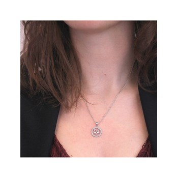 Cancer Zodiac Pendant - Silver and Crystal