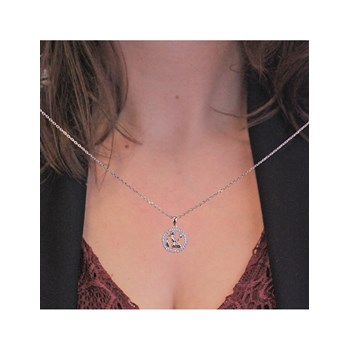 Zodiac Virgo Pendant - Silver and Crystal