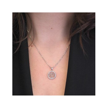 Pendentif Zodiaque Balance - Argenté et Cristal