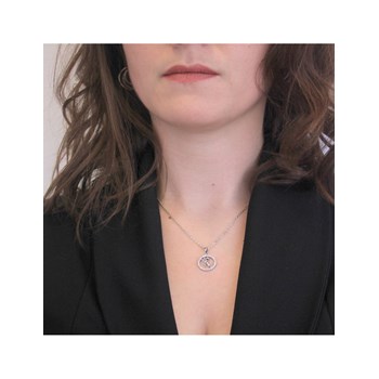 Sagittarius Zodiac Pendant - Silver and Crystal