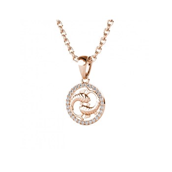 Zodiac Pisces Pendant - Rose Gold and Crystal
