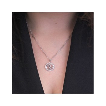 Zodiac Pisces Pendant - Silver and Crystal