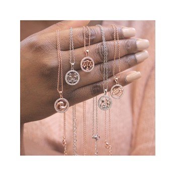 Zodiac Pisces Pendant - Silver and Crystal