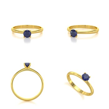 Bague ADEN Solitaire Or 585 Jaune Saphir 1.59grs