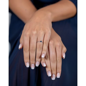 Bague ADEN Solitaire Or 585 Blanc Saphir 1.59grs