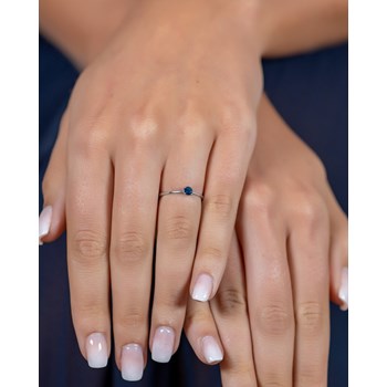 Bague ADEN Solitaire Or 585 Blanc Saphir 1.59grs