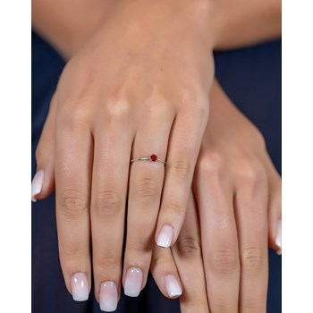Bague ADEN Solitaire Or 585 Jaune Rubis 1.59grs