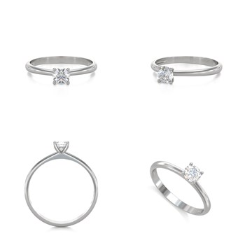 Bague ADEN Solitaire Or Blanc Diamants 1.59grs