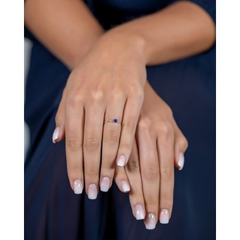 Bague ADEN Solitaire Or 585 Jaune Tanzanite 1.59grs