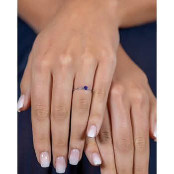 Bague ADEN Solitaire Or 585 Blanc Tanzanite 1.59grs