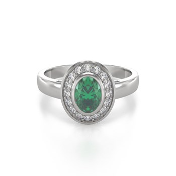 Bague Emeraude et diamants sur Argent 925 2.788grs
