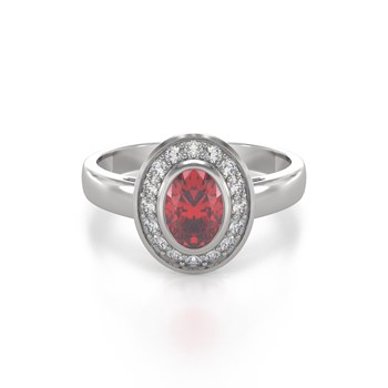 Bague Rubis et diamants sur Argent 925 2.788grs