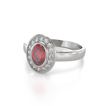 Bague Rubis et diamants sur Argent 925 2.788grs