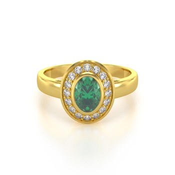 Bague ADEN ADEN Or 585 585 Jaune Emeraude et diamants 2.788grs
