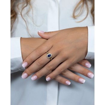 Bague ADEN Or 585 Blanc Saphir et diamants 2.788grs