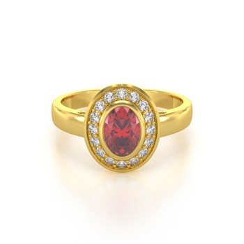 Bague ADEN ADEN Or 585 585 Jaune Rubis et diamants 2.788grs