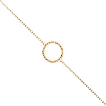 Bracelet chaîne cercle tressé  -Plaqué or