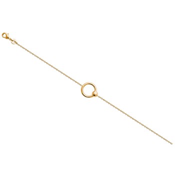 Bracelet chaîne rond anneau -Plaqué or