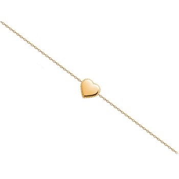 Bracelet chaîne coeur   -Plaqué or