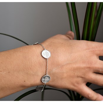 Bracelet arbre de vie 4 médailles rondes Argent 925 Rhodié