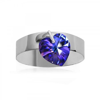 Bague coeur SC Crystal ornée de cristaux de scintillants