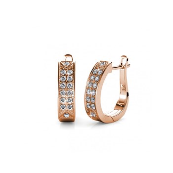 Earrings Meg Hoop - Rose Gold and Crystal