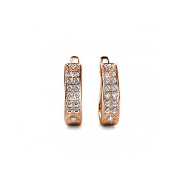 Earrings Meg Hoop - Rose Gold and Crystal