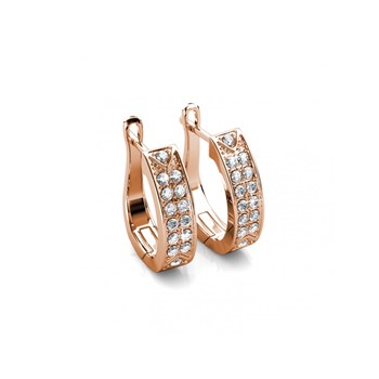 Earrings Meg Hoop - Rose Gold and Crystal