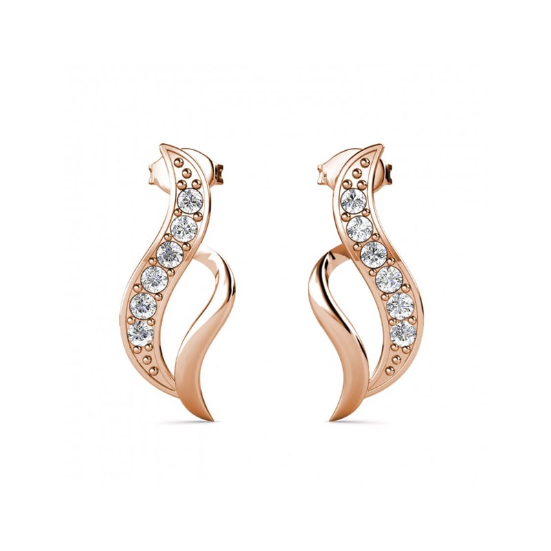 Boucles d'oreilles Destiny - Or Rosé et Cristal - vue 2