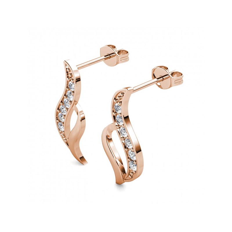 Boucles d'oreilles Destiny - Or Rosé et Cristal - vue 3